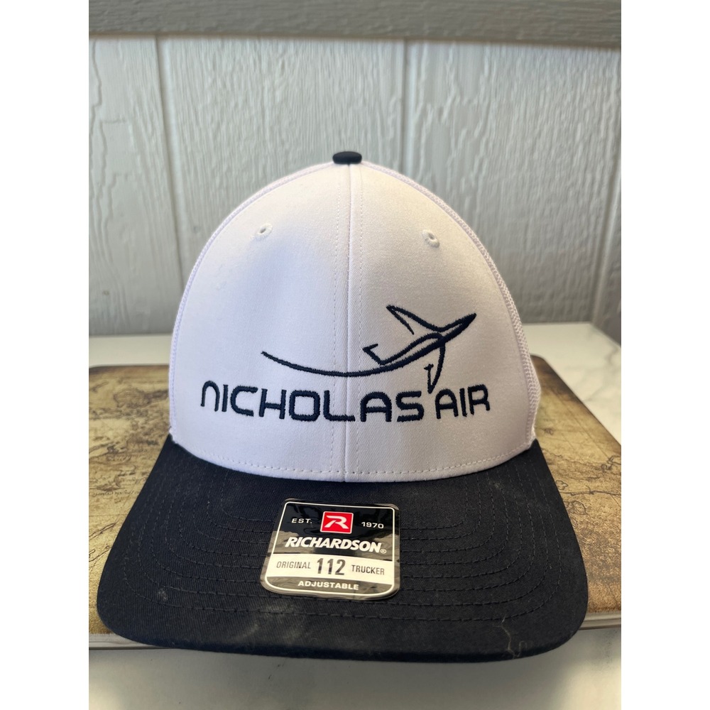 Nicholas Air‎ Richardson Style 112 Trucker Hat White Black Embroidered Logo